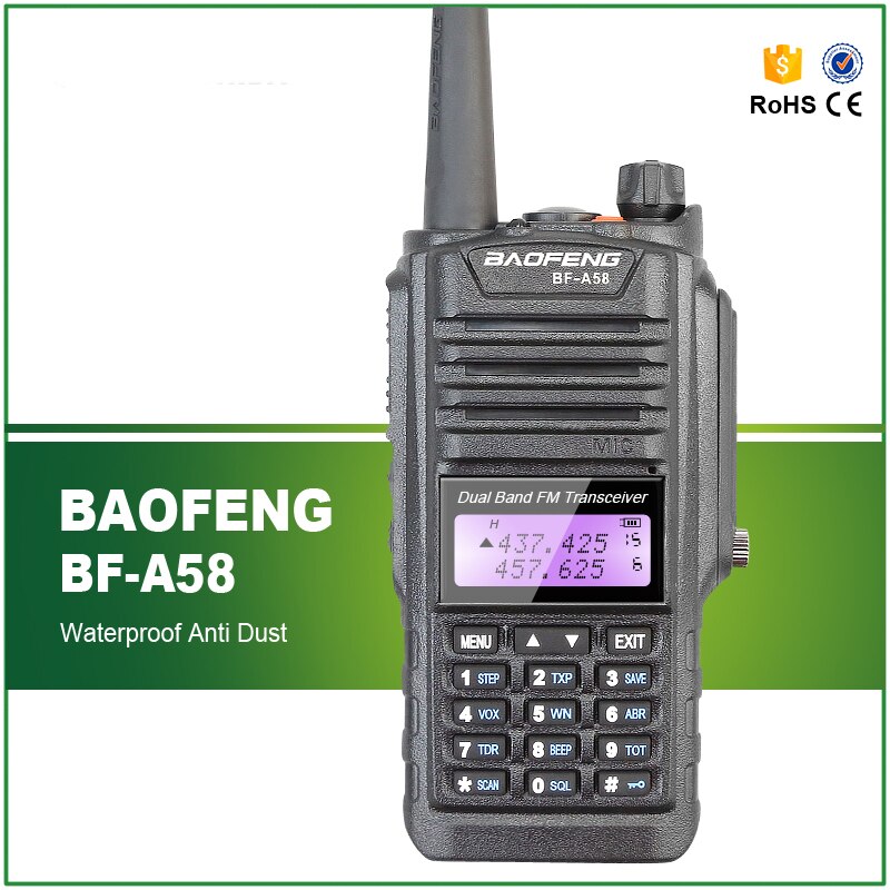 100%  ֽ Baofeng BF-A58   136-174/400/520-MHZ IP57     ̾
